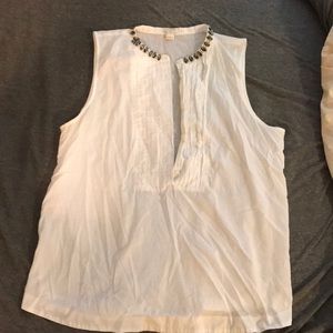 J. Crew Bejeweled Sleeveless Blouse